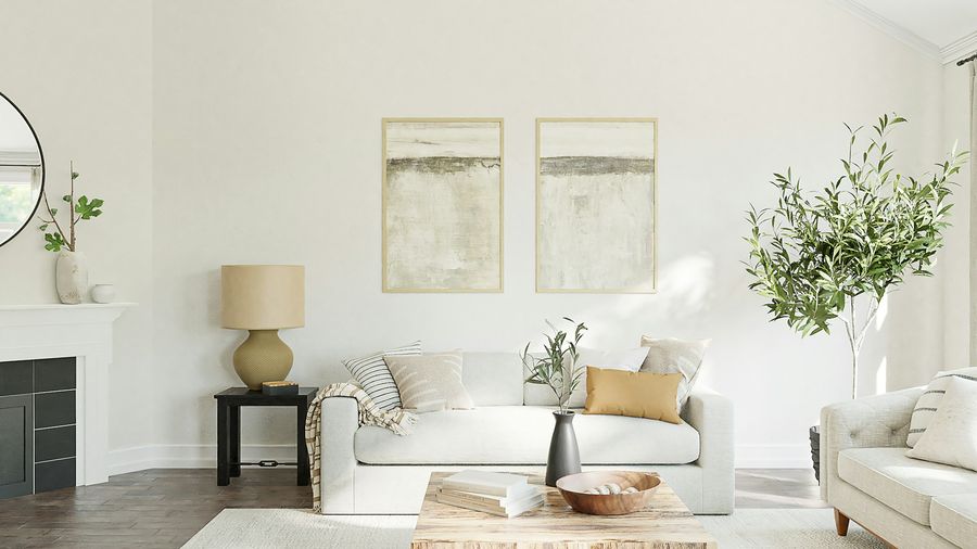 A bright, tidy living room interior